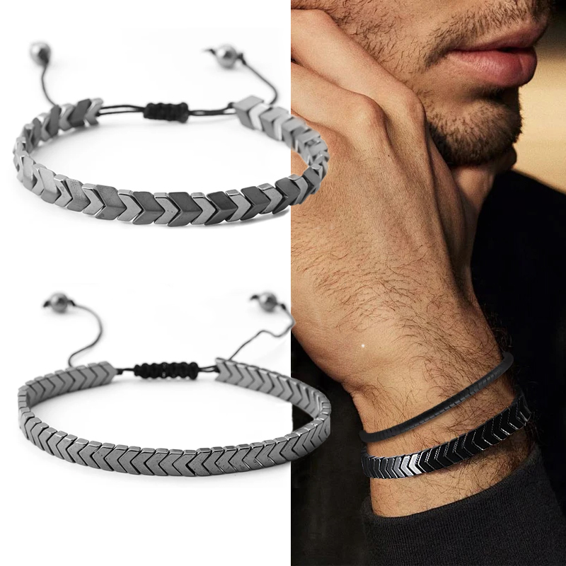 Coordinates Bracelet - Modna bransoletka z hematytu Energia Fitness