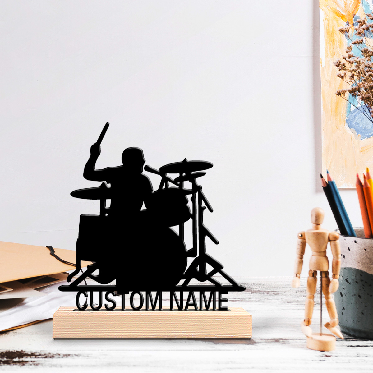 Engraved Wood Frame - 1 szt. Stylowa, personalizowana metalowa statuetka