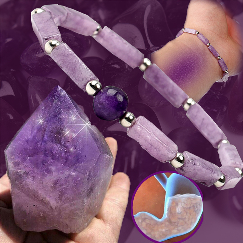 Coordinates Bracelet - 1 szt. Ametystowa bransoletka wyszczuplająca do