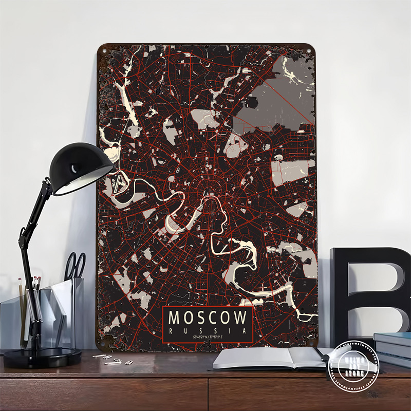 Mapa Moskwy w stylu vintage, m – Custom Map Poster recenzja i cena