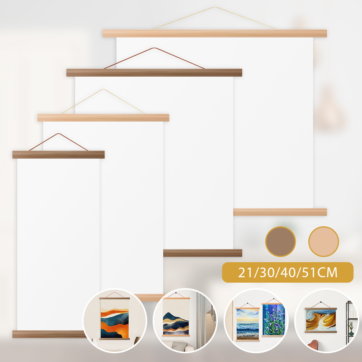4szt Obraz Wieszak Plakat Ramk – Engraved Wood Frame recenzja i cena