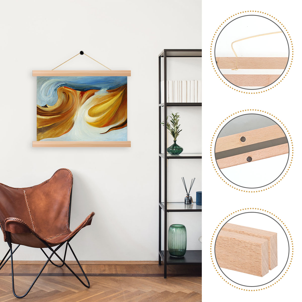 4szt Obraz Wieszak Plakat Ramk – Engraved Wood Frame recenzja i cena