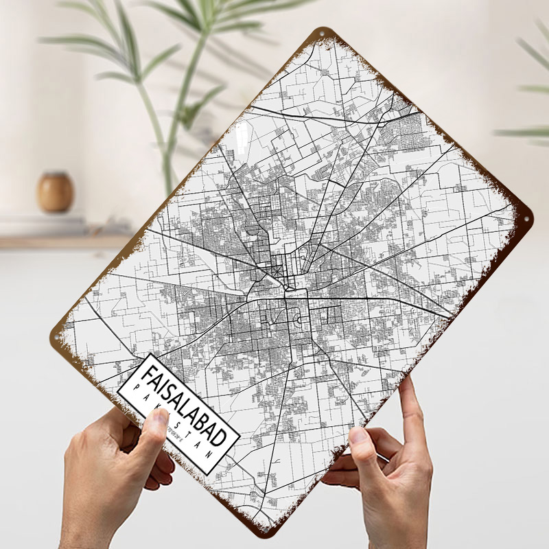Mapa miasta Faisalabad, Pakist – Custom Map Poster recenzja i cena