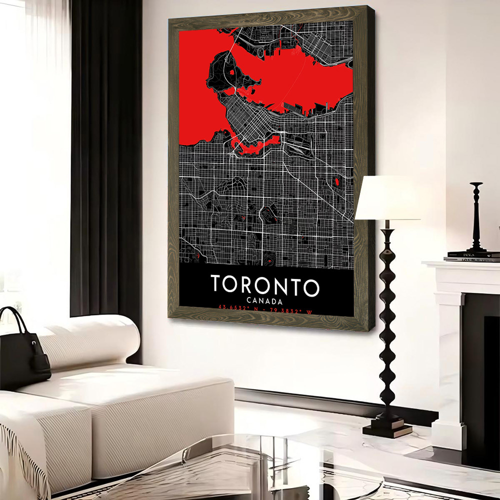 Toronto Dark Map Canvas Wall A – Custom Map Poster recenzja i cena