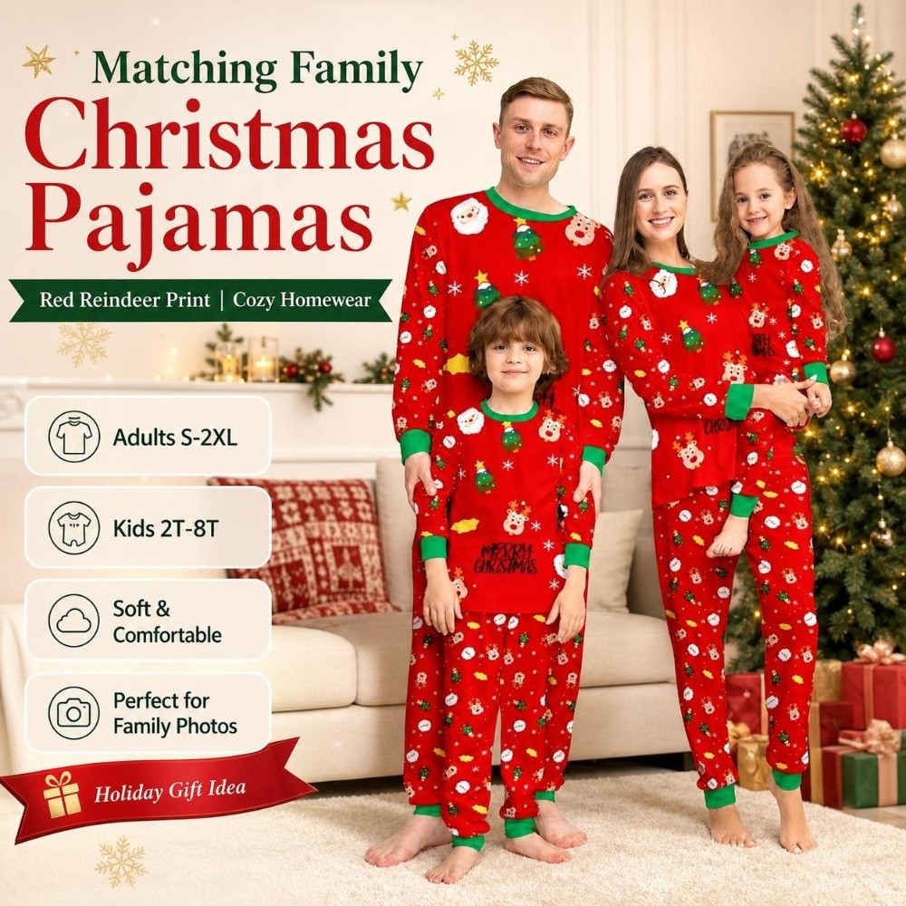 Zestaw świątecznych piżam z dł – Family Tree Print recenzja i cena
