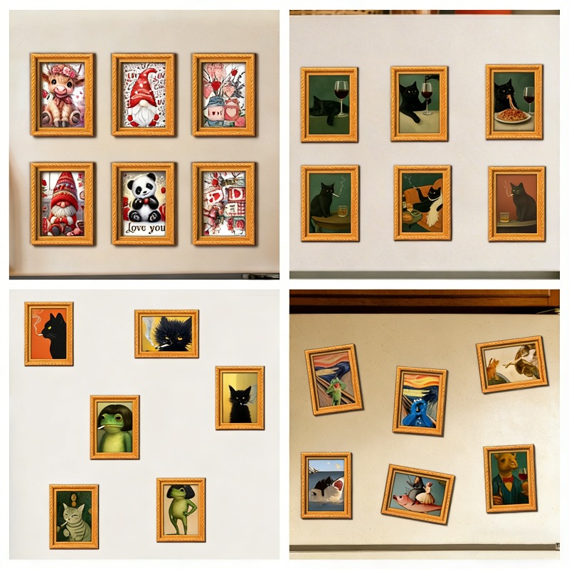 6 szt./zestaw Drewniane magnes – Engraved Wood Frame recenzja i cena